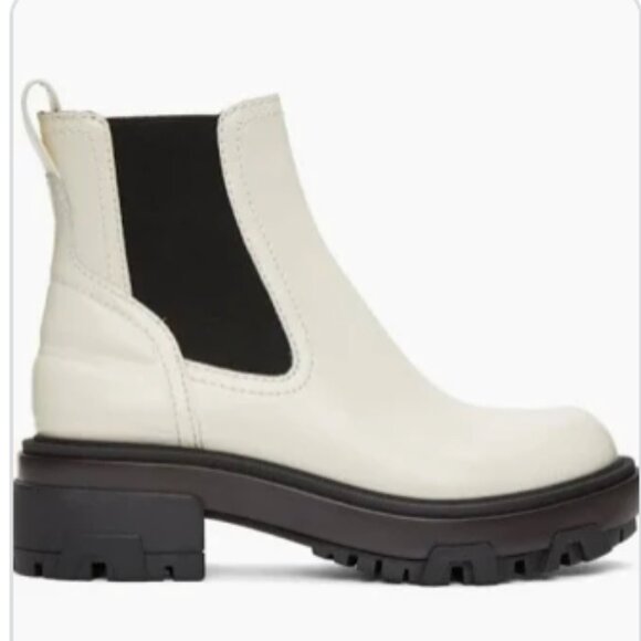 Rag & Bone Black and White Chelsea Boots - Picture 1 of 8